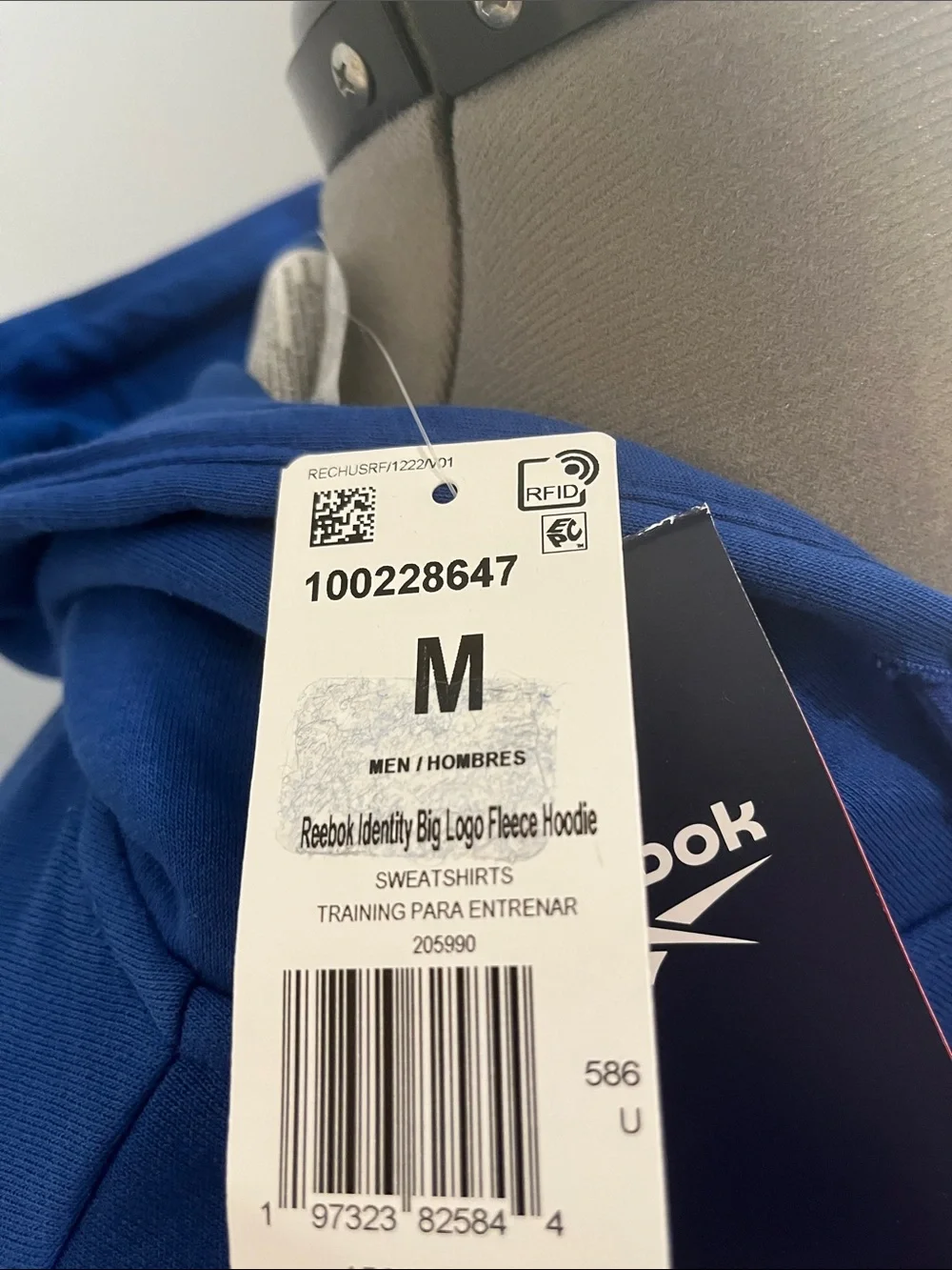 Reebok Men's Royal Blue Logo Crewneck Hoodie - Picture 3 of 5